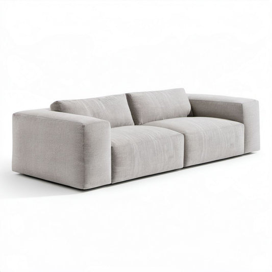 Trzyosobowa sofa z tkaniny poliestrowej, jasnoszara, 240 x 105 x 75 cm