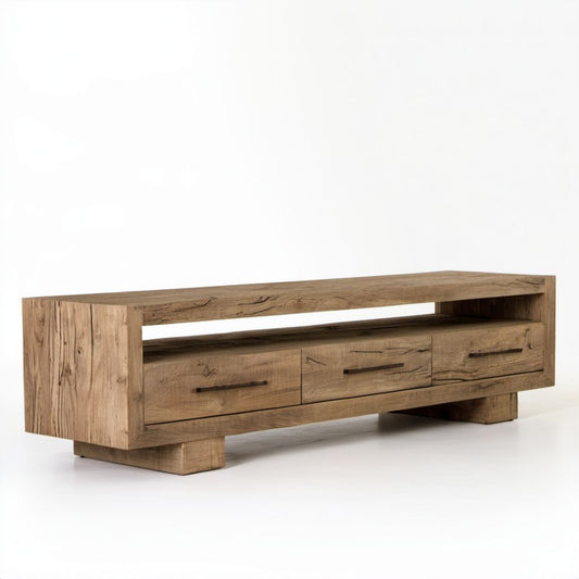 Drewniana szafka RTV dąb artisan z płyty wiórowej laminowanej 160 x 40 x 50 cm
