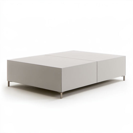 Prostokątny biały stolik kawowy z lakierowanej płyty MDF 100 × 60 × 32 cm