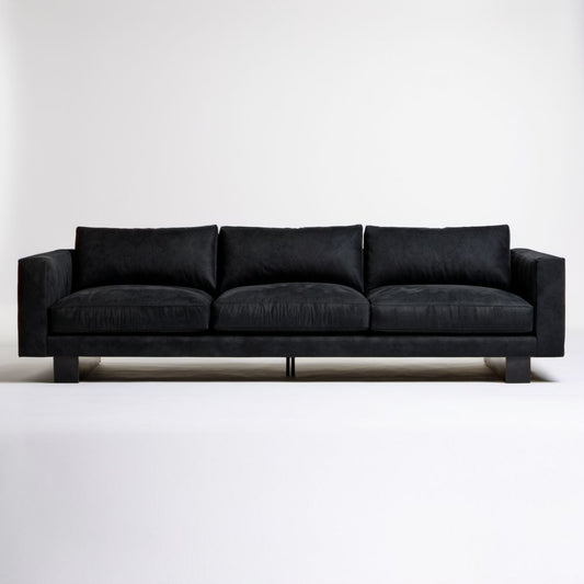 Czarna sofa trzyosobowa aksamitna 230 x 92 x 85 cm