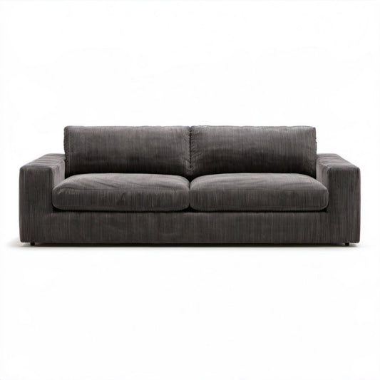 Dwuosobowa sofa z tkaniny sztruksowej, ciemnoszara, 180 x 90 x 78 cm